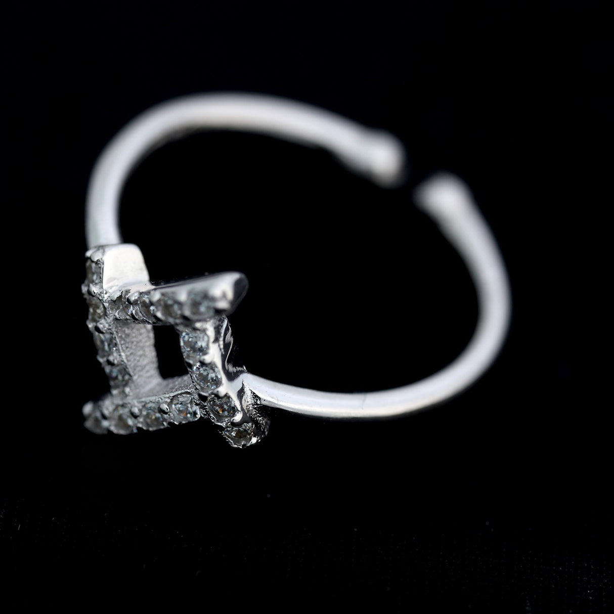 Inel din Argint 925 Disconnected, model Romb cu pietre, 49 mm - vivimall.ro