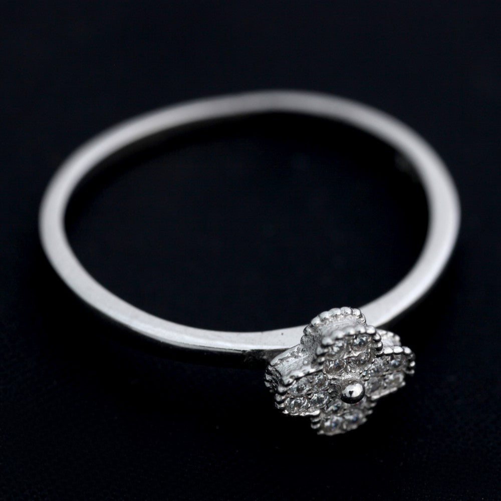 Inel din Argint 925, Trifoi cu Pietre, marimea 56 - vivimall.ro