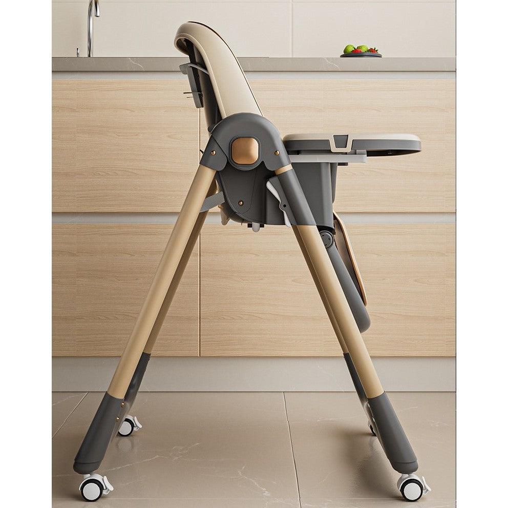 Scaun de Masa pentru Bebelusi si Copii, Flippy, 2 Tavite si Husa Detasabile, Multifuncțional, Stabil, Centura de Siguranta, Inaltime Ajustabila, Spatar Reglabil Moale, Cos de Depozitare, 100x50x80cm, de la 6 Luni, Crem - vivimall.ro