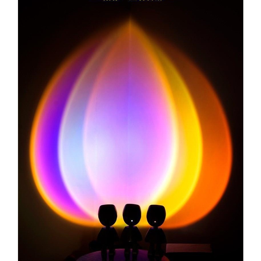 Lampa led cu proiectie apus de soare robotel cu cap magnetic,Vivimall, inaltime 13 cm, pentru dormitor, camera zi, conectare pe USB, rotire 360 grade - vivimall.ro