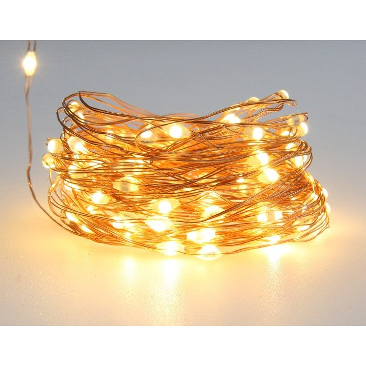 Instalatie Craciun, 100 LED-uri, 12 metri,  pentru exterior cu incarcare solara, alb cald, Flippy