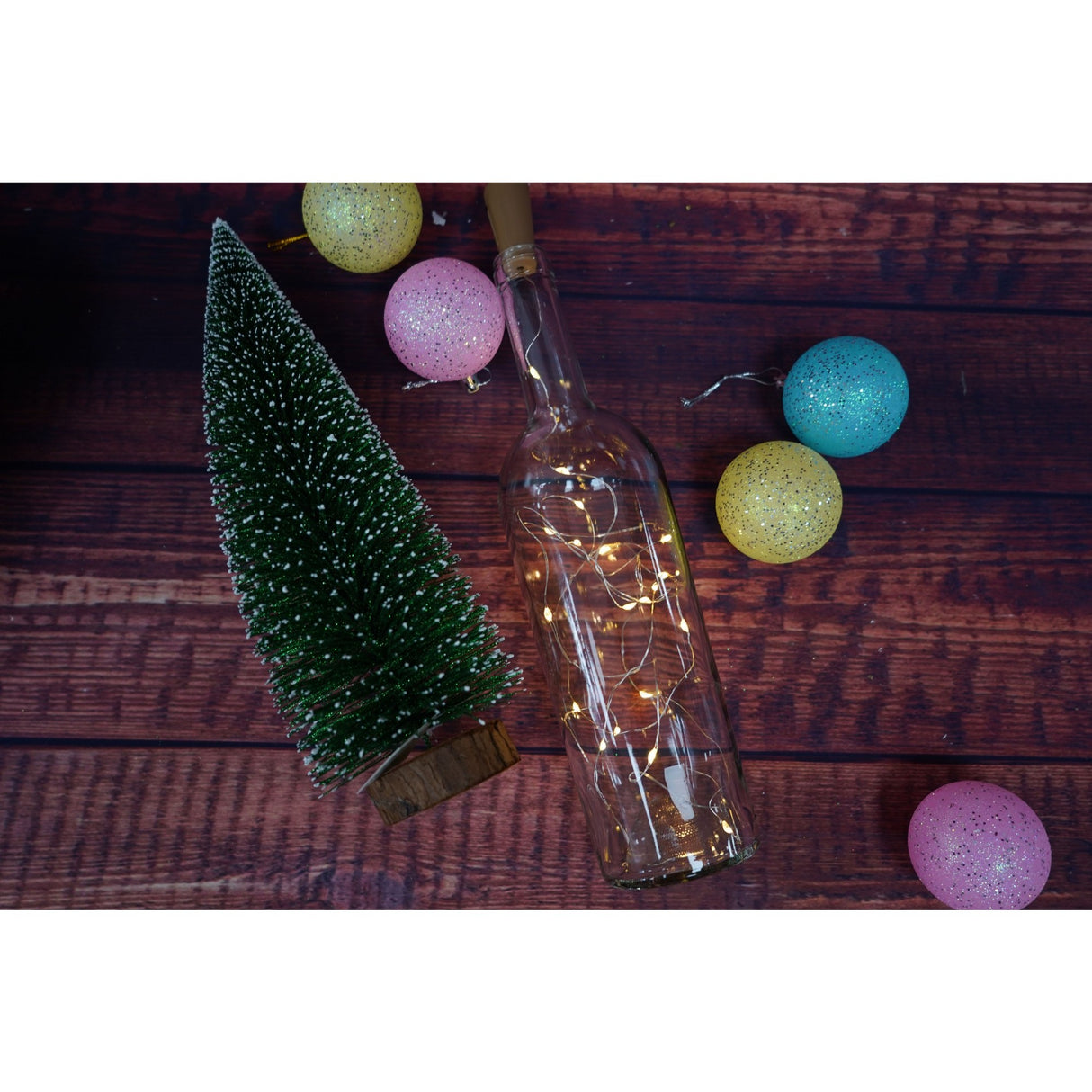 Instalatie de Craciun, Liniara, 2 m, Baterii, 20 LED-uri, Alb Cald, Fir Cupru, Interior/Exterior, Flippy - vivimall.ro