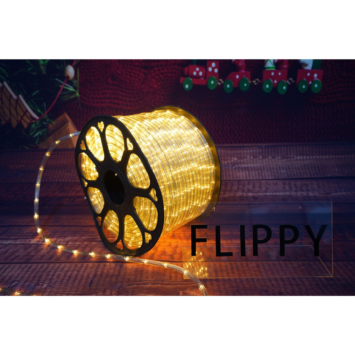 Instalatie Craciun, 20 m, 480 Led-uri ,Furtun Luminos, Alb cald, 8 jocuri de lumini, Transformator, Sectionabila, 220 V, Vivimall - vivimall.ro