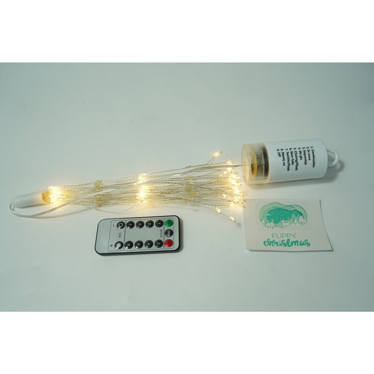 Instalatie Craciun, Vivimall, 200 LED-uri, Telecomanda 8 functii, Incarcare Solara, Explozie Fireworks, Fir Cupru, interior/exterior, Alb Cald - vivimall.ro