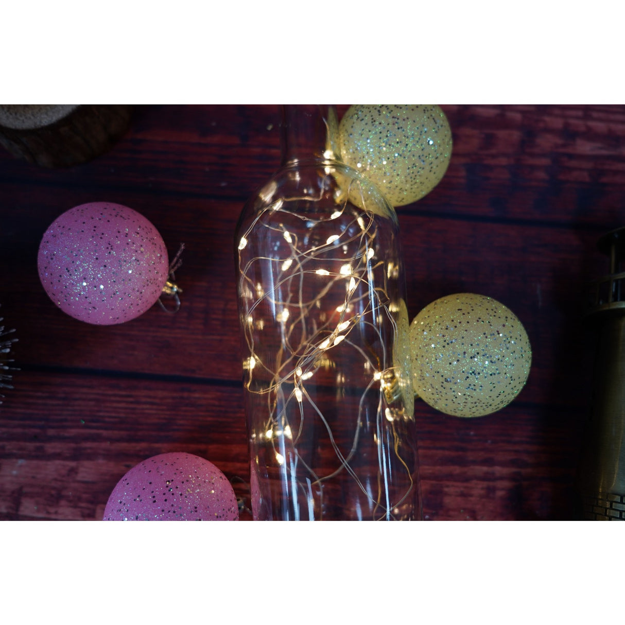 Instalatie Craciun, Liniara, 3 metri, Baterii, 30 LED-uri, Alb Cald, Fir Cupru, Interior/Exterior, Vivimall - vivimall.ro