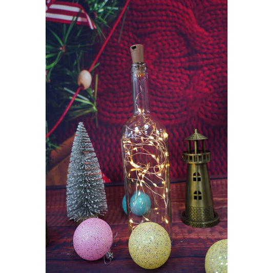 Instalatie Craciun, Liniara, 3 metri, Baterii, 30 LED-uri, Alb Cald, Fir Cupru, Interior/Exterior, Flippy - vivimall.ro