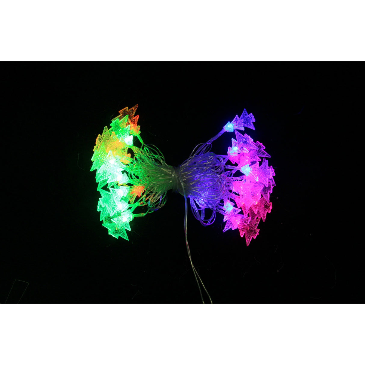 Ghirlandă luminoasă de Crăciun 3 metri, aranjată pe suport decorativ, vedere laterală