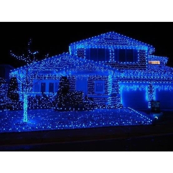 Instalatie Craciun Turturi, IP44, 15 m, 429 Led-uri ,Perdea Franjurata, Albastru, 8 jocuri de lumini, Transformator 31 V, Putere 9 W, Interconectabila, Interior/Exterior, Prelungitor 5 m inclus, Fir Negru, Vivimall - vivimall.ro