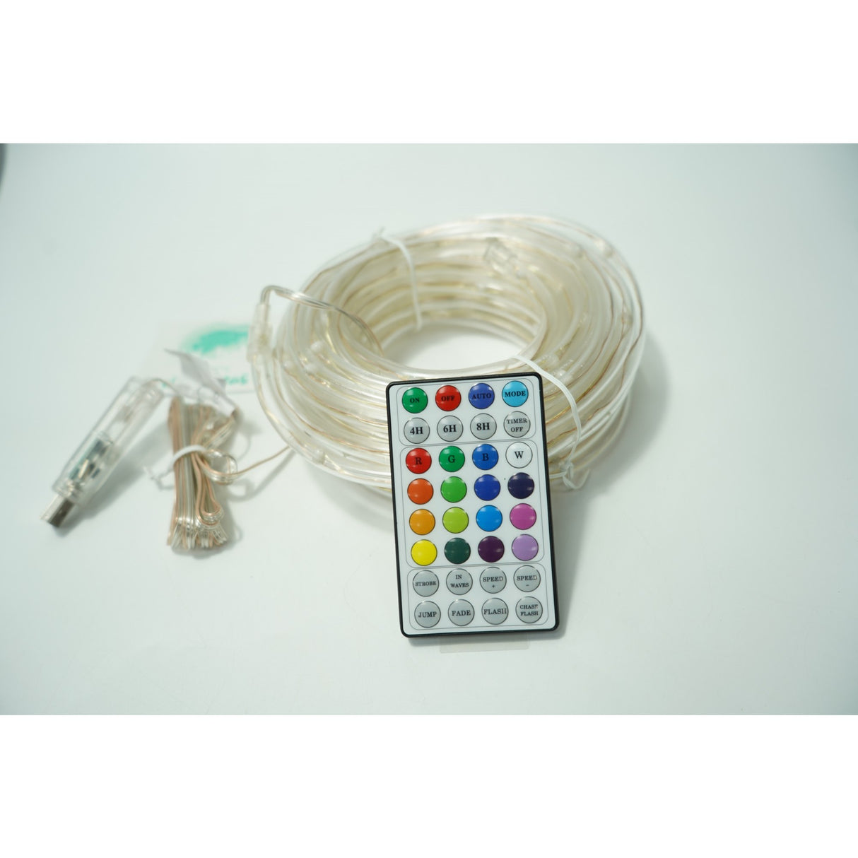 Instalatie de Craciun,10 metri,100 LED-uri,telecomanda 32 de functii,multicolor RGB,USB,tub luminos,interior/exterior,Vivimall - vivimall.ro