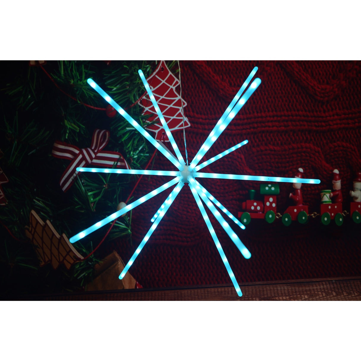 Instalatie de Craciun,112 LED-urijoc de lumini,multicolor RGB,explozie stelara,cu transformator,fir cupru,interior/exterior,Vivimall - vivimall.ro