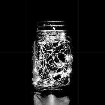 Instalatie de Craciun cu Baterii Tip Liniar, 2 jocuri de lumini, Fir Cupru 5 m 50 LED -uri, Alb Rece - vivimall.ro