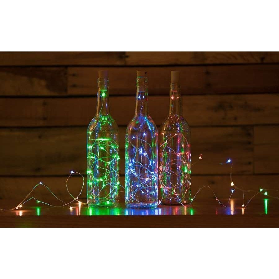 Instalatie de Craciun cu Baterii Tip Liniar, 2 jocuri de lumini, Fir Cupru 5 m 50 LED -uri, Multicolor - vivimall.ro