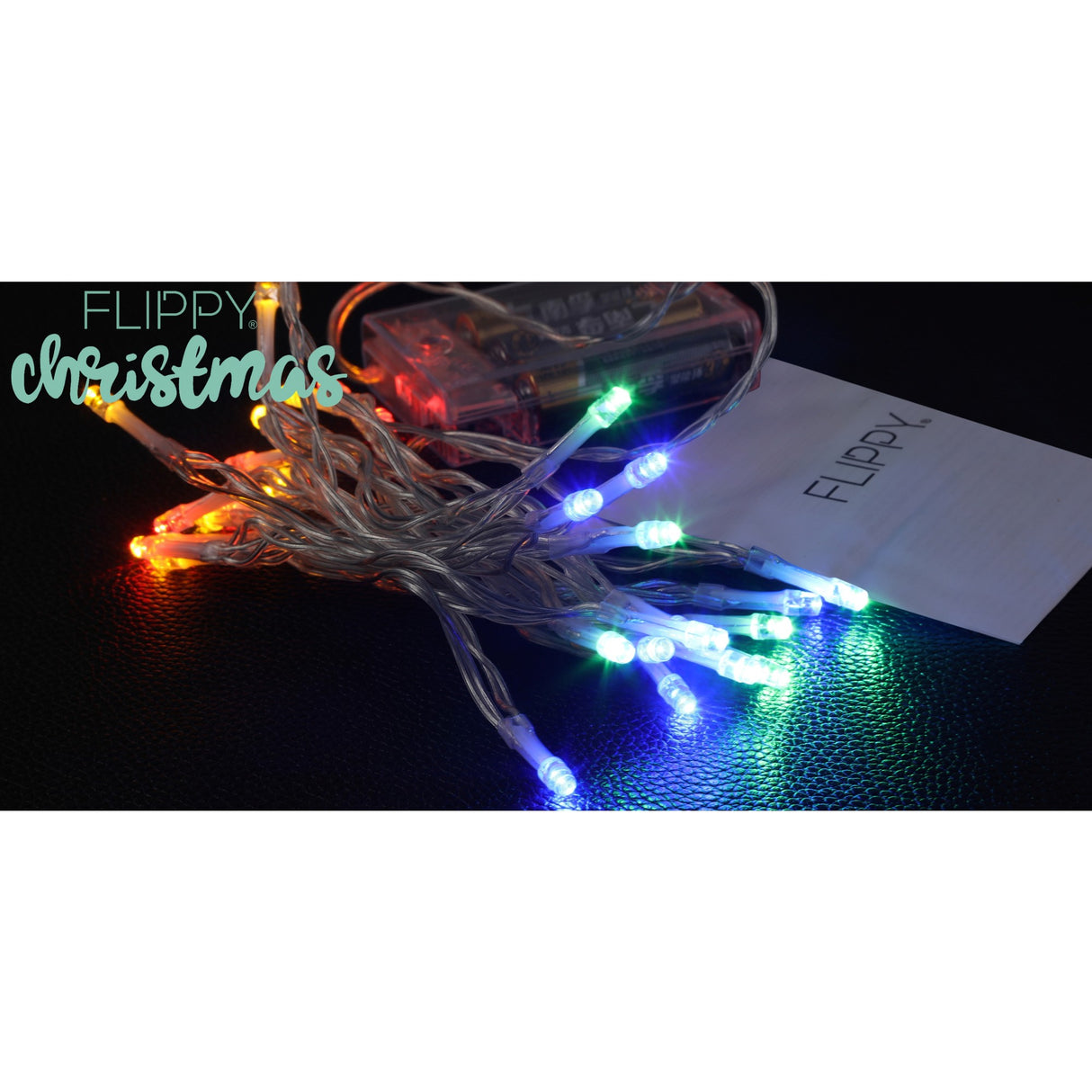 Instalatie de Craciun, Liniara, 1 m, Baterii, 10 LED-uri, Multicolor, 2 Jocuri de Lumini, Fir Transparent, Interior/Exterior, Vivimall - vivimall.ro