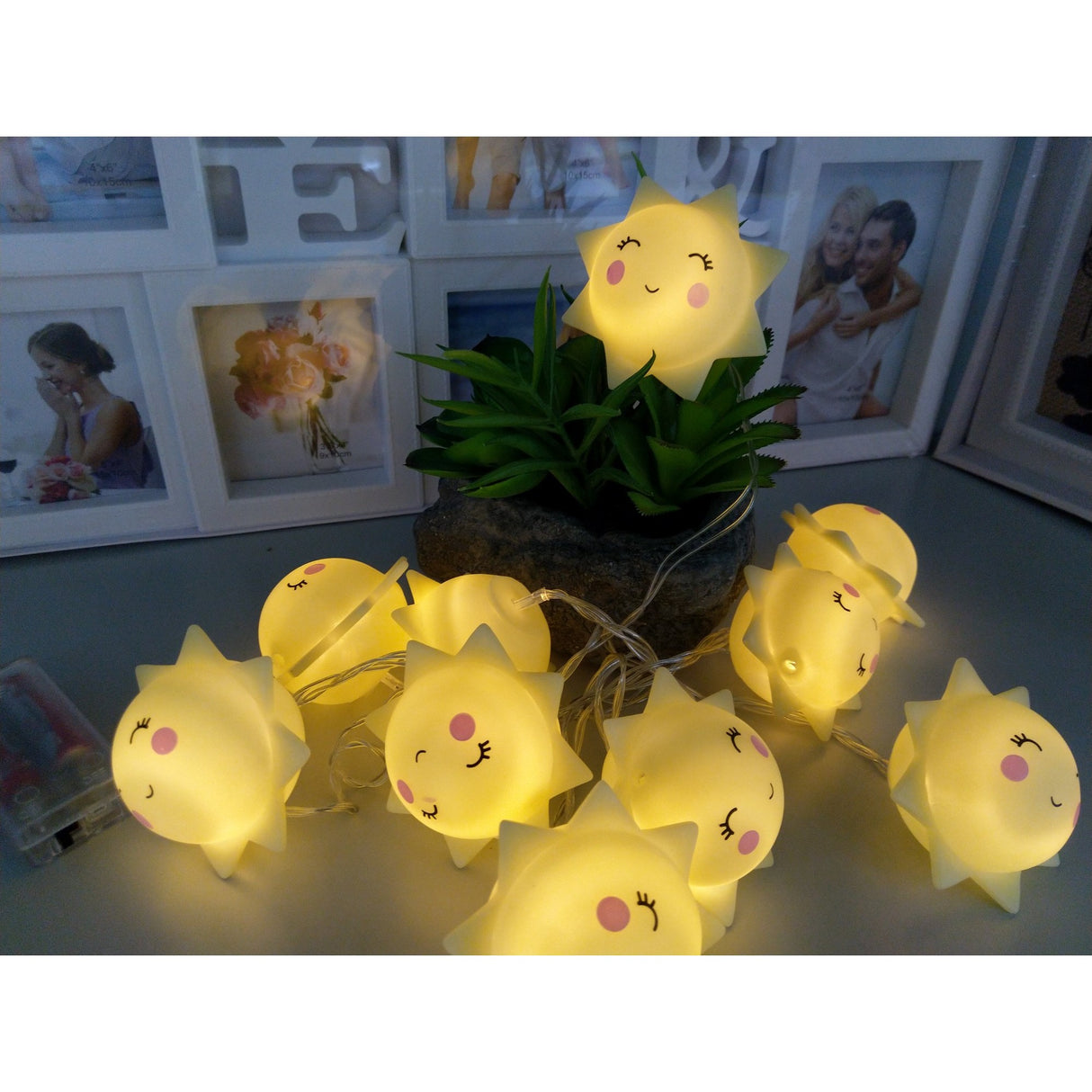 Instalatie de Craciun cu Baterii Tip Sir 1.5 m 10 LED -uri Soare Alb Cald - vivimall.ro