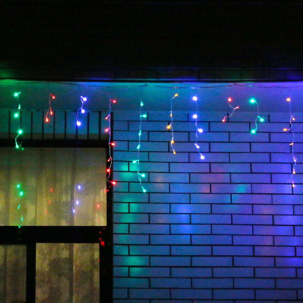 Instalatie de Craciun, Flippy®, Tip Franjuri, 5 m, 143 LED-uri, Interconectabila, Multicolor - vivimall.ro