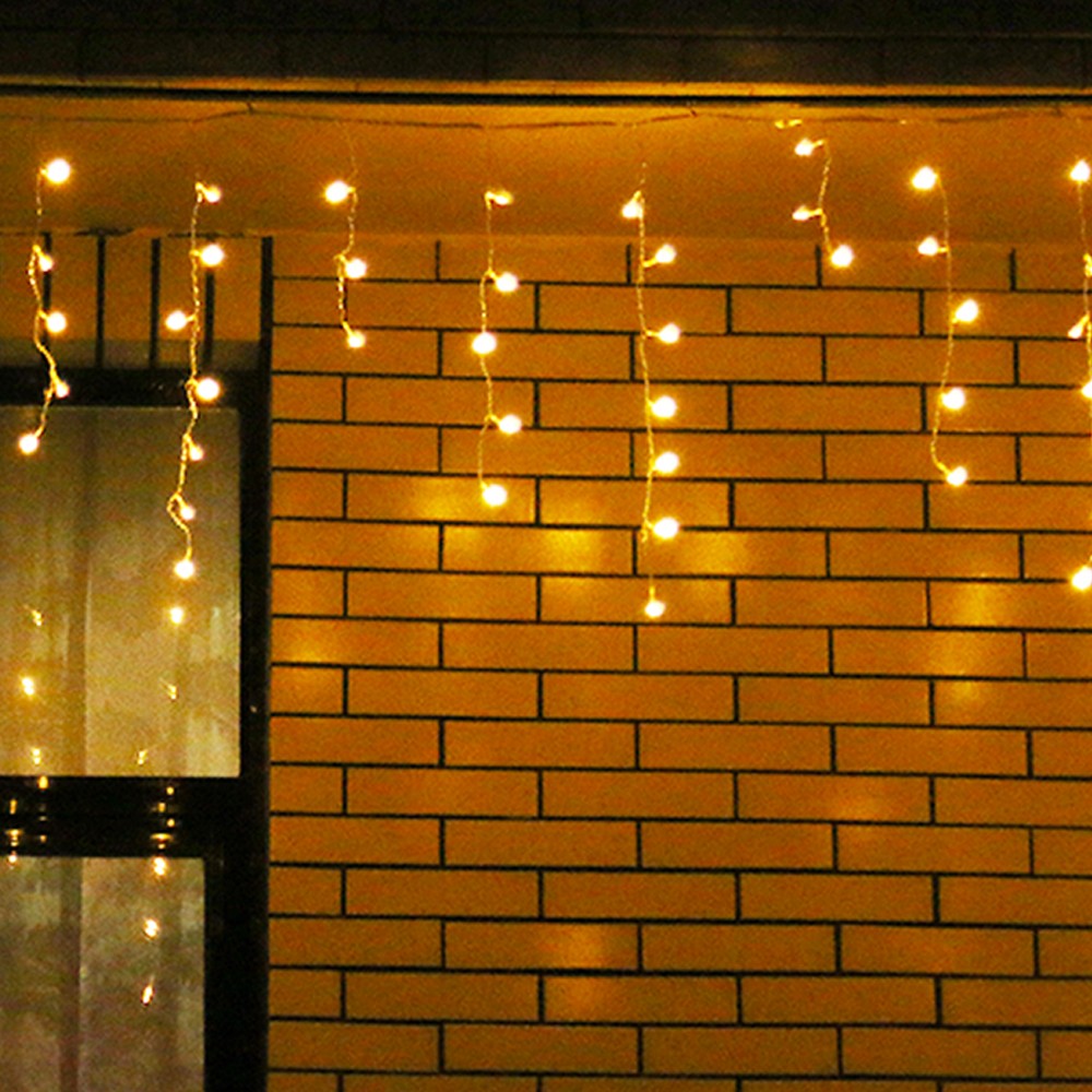 Instalatie de Craciun Flippy® Tip Franjuri, 7 m, 200 LED-uri, Interconectabila, Alb Cald - vivimall.ro