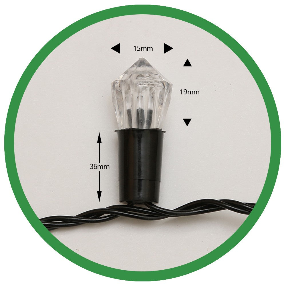 Instalatie de Craciun, Flippy®, Tip Liniara, 9 m, 40 LED-uri, Model Cristal, Interconectabila, Multicolor - vivimall.ro