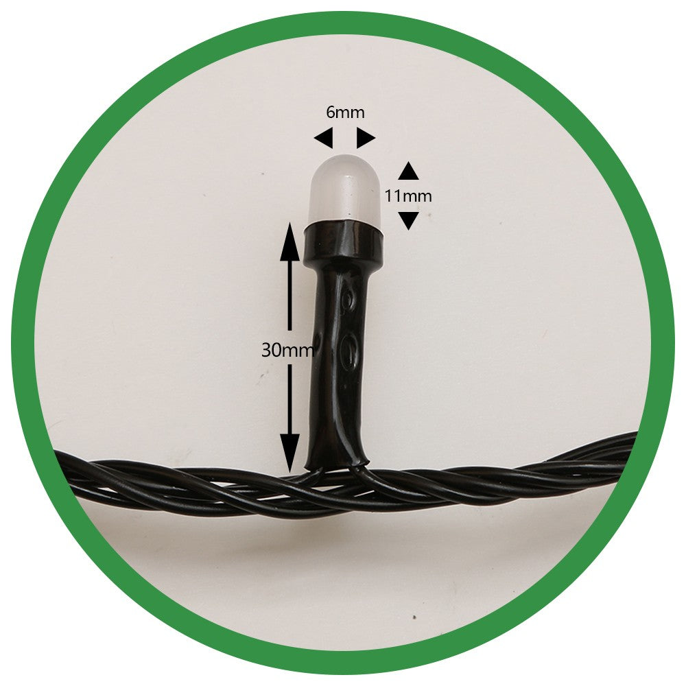 Instalatie de Craciun Flippy® Tip Liniara, Fir Negru, 9 m, 100 LED-uri Mari Rotunde, Interconectabila, Multicolor - vivimall.ro