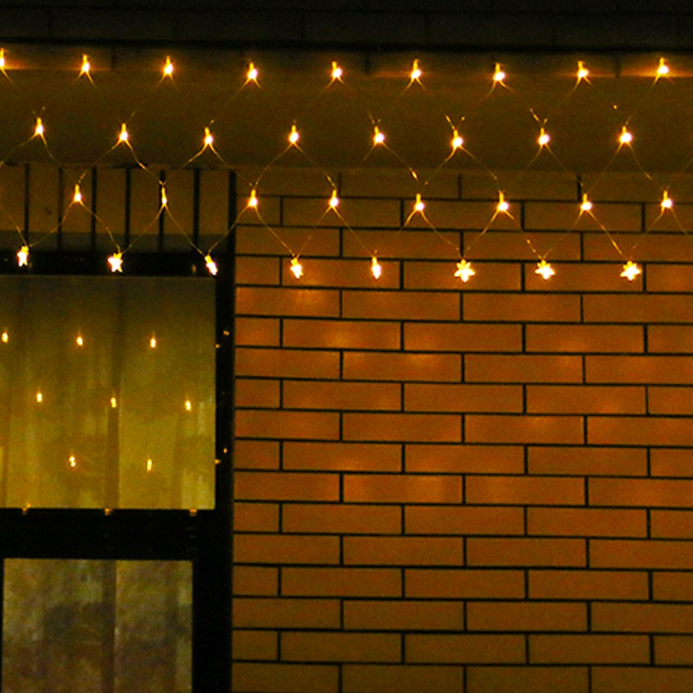 Instalatie de Craciun, Flippy®, Tip Plasa cu Stelute, 6 x 0.5 m, 160 LED-uri, Interconectabila, Alb Cald - vivimall.ro