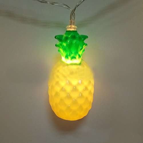 Instalatie de Craciun, Flippy®, Tip Sir cu Baterii, 1.5 m, 10 LED-uri, Model Ananas, Galben - vivimall.ro