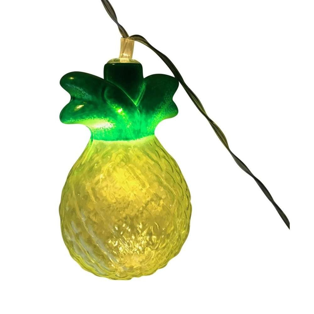 Instalatie de Craciun, Flippy®, Tip Sir cu Baterii, 1.5 m, 10 LED-uri, Model Ananas, Galben - vivimall.ro