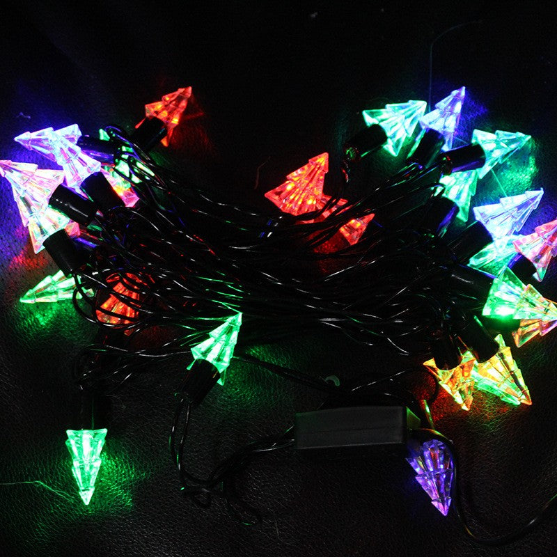 Instalatie de Craciun Liniara RGRB Yoto, 10 m, din care 1 m Prelungitor 220V, 40 LED, Model Brazi, Utilizare Interior/Exterior, Interconectabila, Fir Negru, multicolor - vivimall.ro