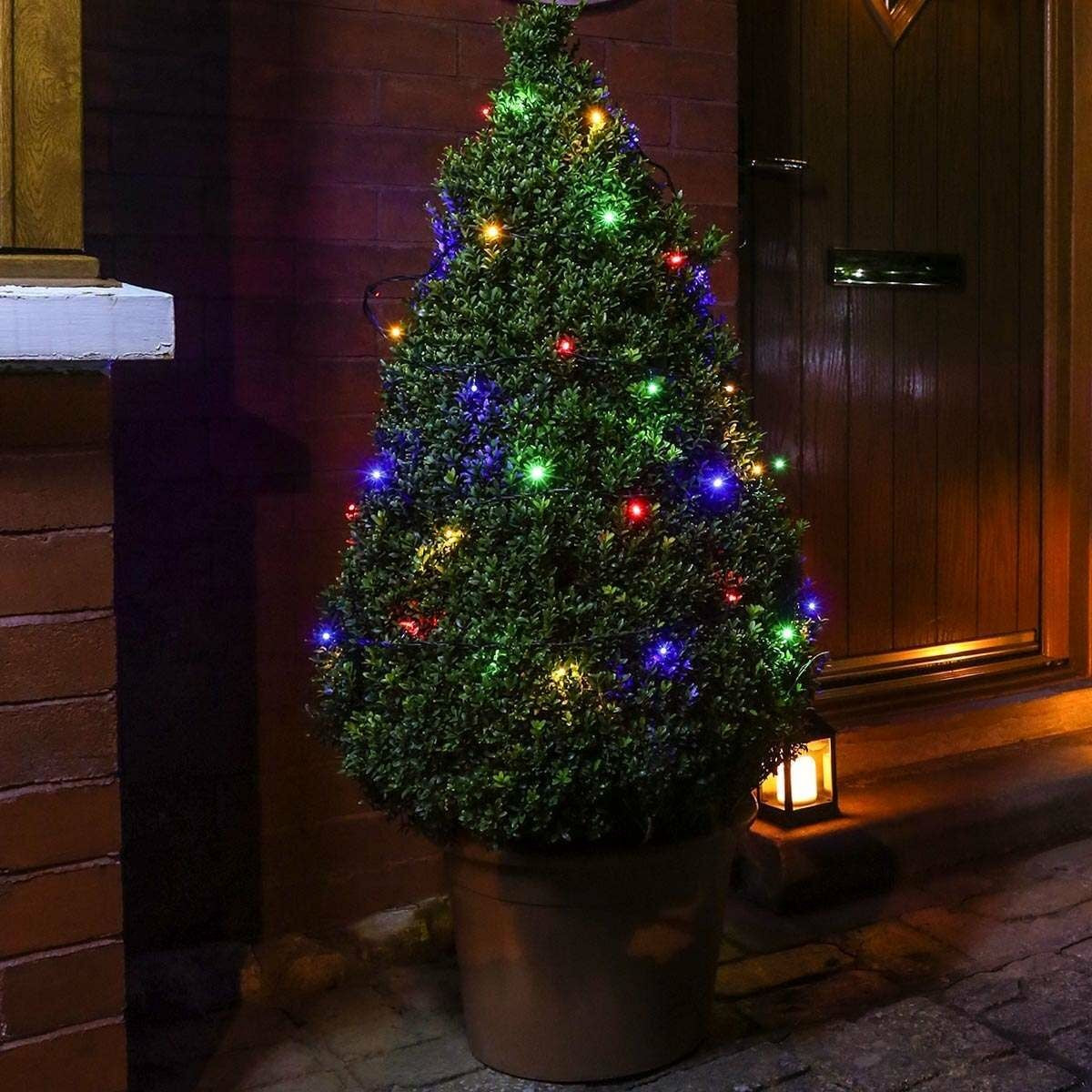 Instalatie de Craciun Liniara Yoto, 22 m, din care 1 m Prelungitor 220V, 300 LED, 8 jocuri de lumini, Controler, Utilizare Interior/Exterior, Fir Negru, multicolor - vivimall.ro