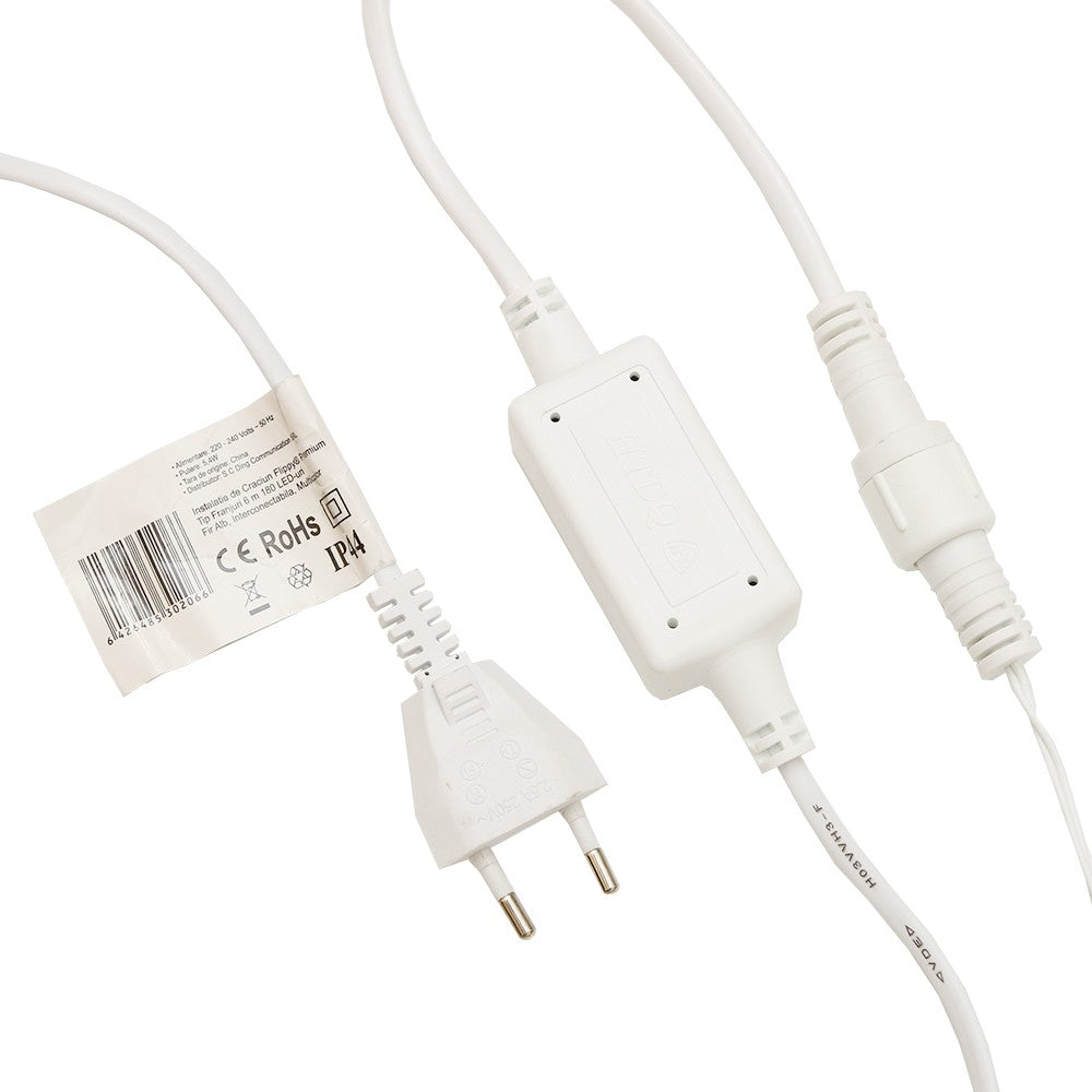 Instalatie de Craciun, Premium Flippy®, Tip Franjuri cu Flash, 6 m, 180 LED-uri, Interconectabila, Multicolor - vivimall.ro