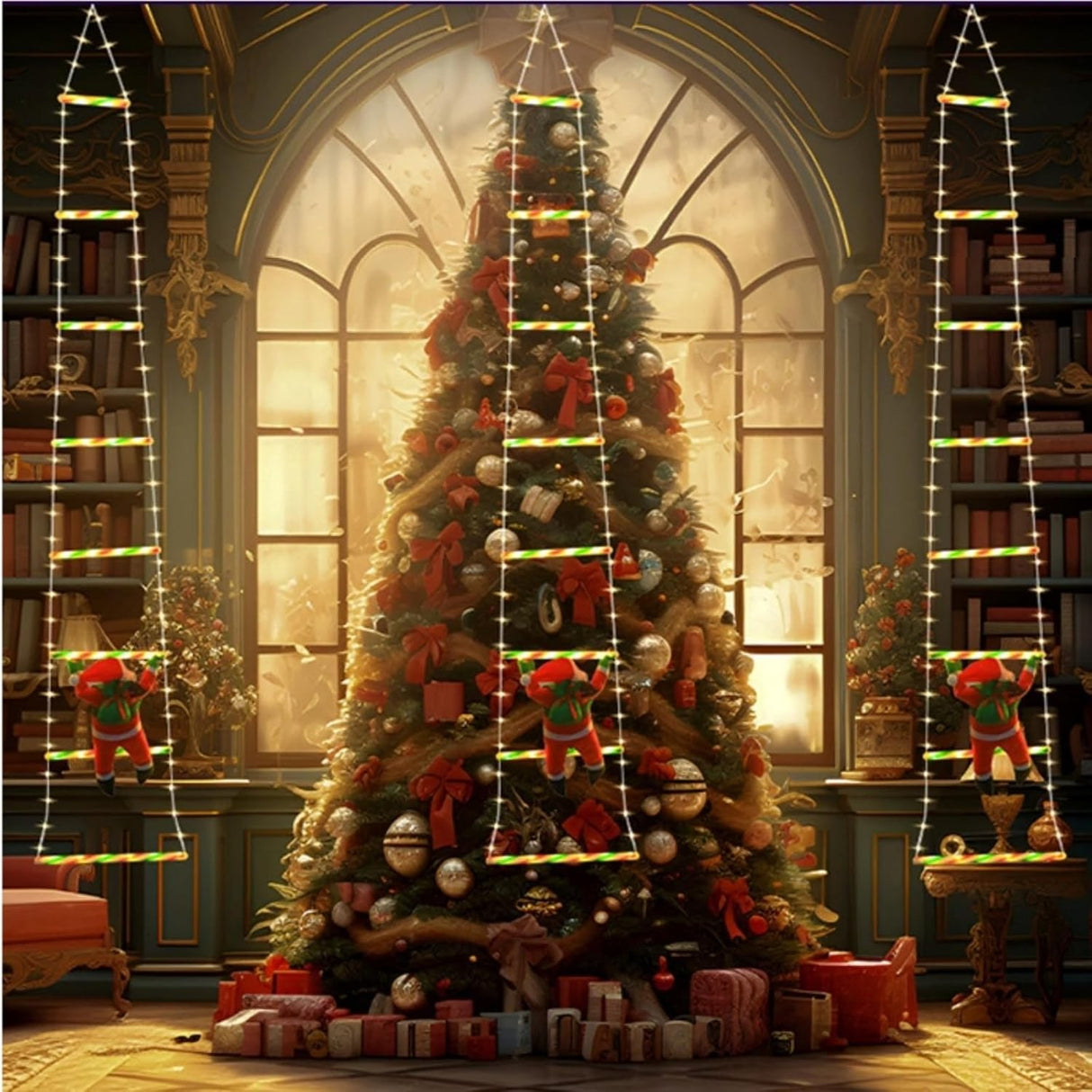 Instalatie Led De Craciun, Cu Accesorii, Lumina Calda, Lungime 1.5M, 8 Trepte, 120 De Luminite, 8 Moduri - vivimall.ro