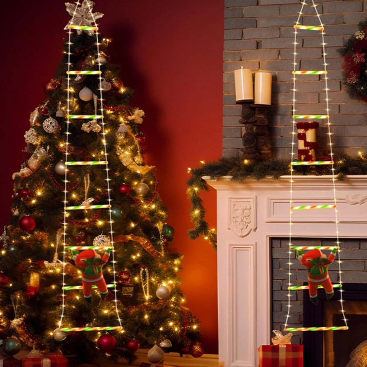 Instalatie Led De Craciun, Cu Accesorii, Lumina Calda, Lungime 1.5M, 8 Trepte, 120 De Luminite, 8 Moduri - vivimall.ro