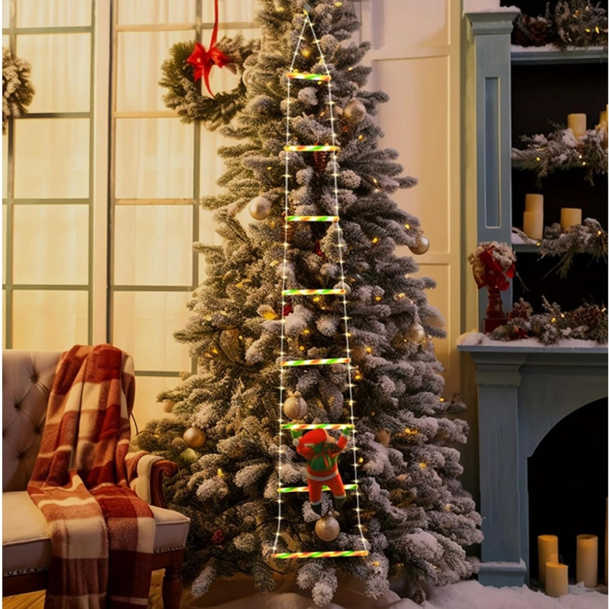 Instalatie Led De Craciun, Cu Accesorii, Lumina Calda, Lungime 1.5M, 8 Trepte, 120 De Luminite, 8 Moduri - vivimall.ro