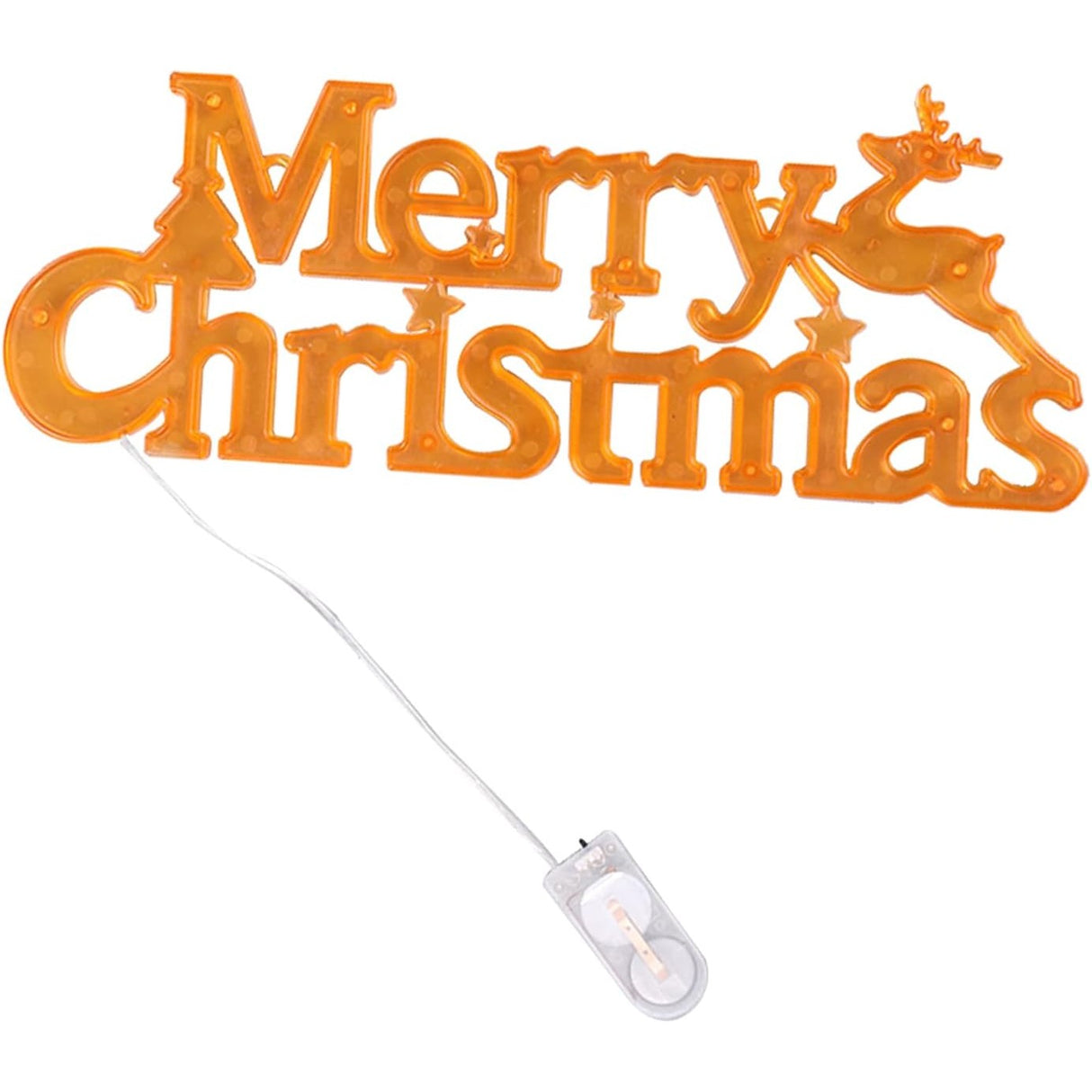 Instalatie LED de Craciun, Vivimall, Litere 3D, Merry Christmas, Lumina Calda, 27.5 x 10.5 x 1.4 cm, Galben - vivimall.ro