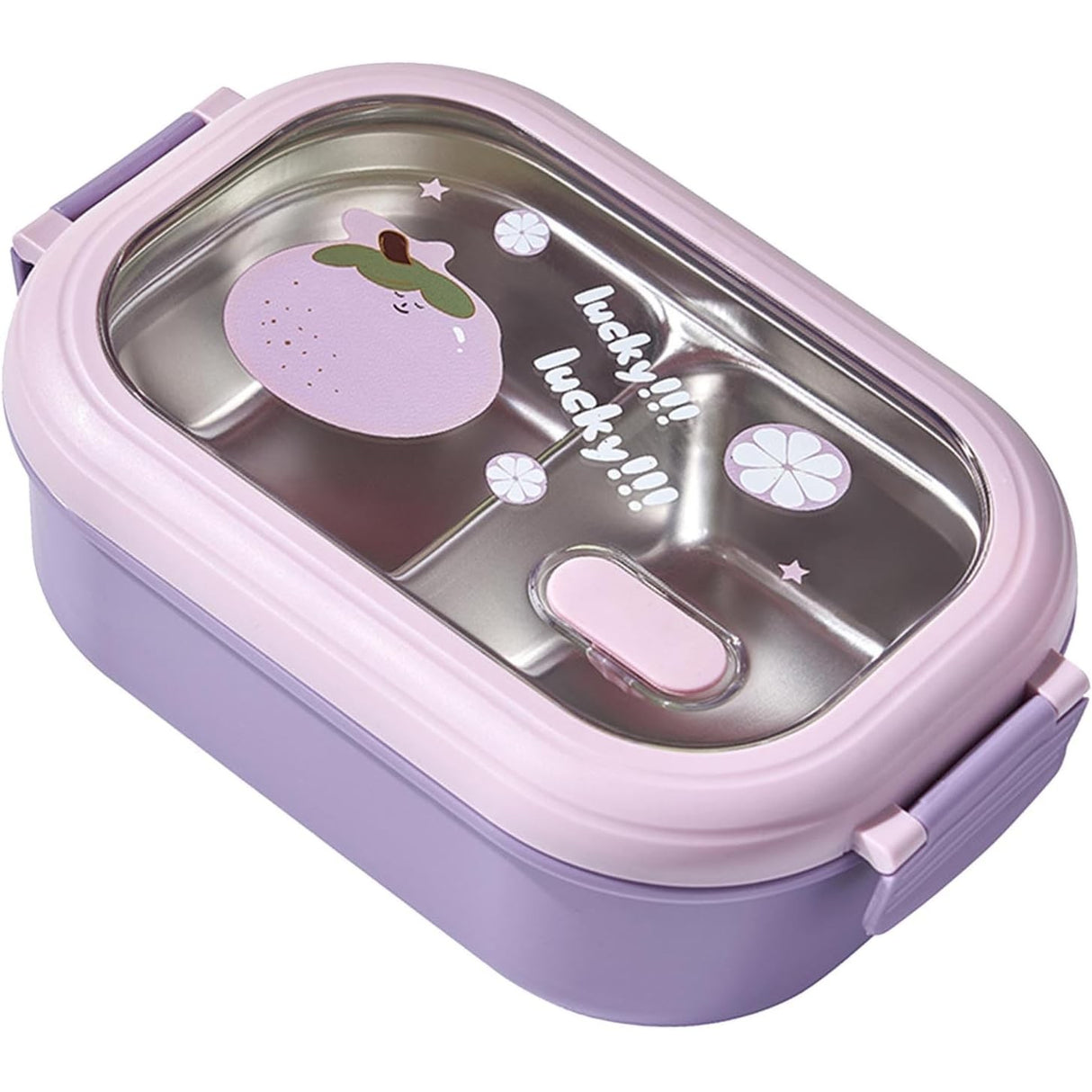 Cutie pentru Pranz sau Gustari, Vivimall, cu Doua Compartimente, pentru Copii si Adulti, Etansare, PP, Perfect pentru Scoala si Birou, 1000 mL, 22.5x14.5x8 cm, Mov - vivimall.ro