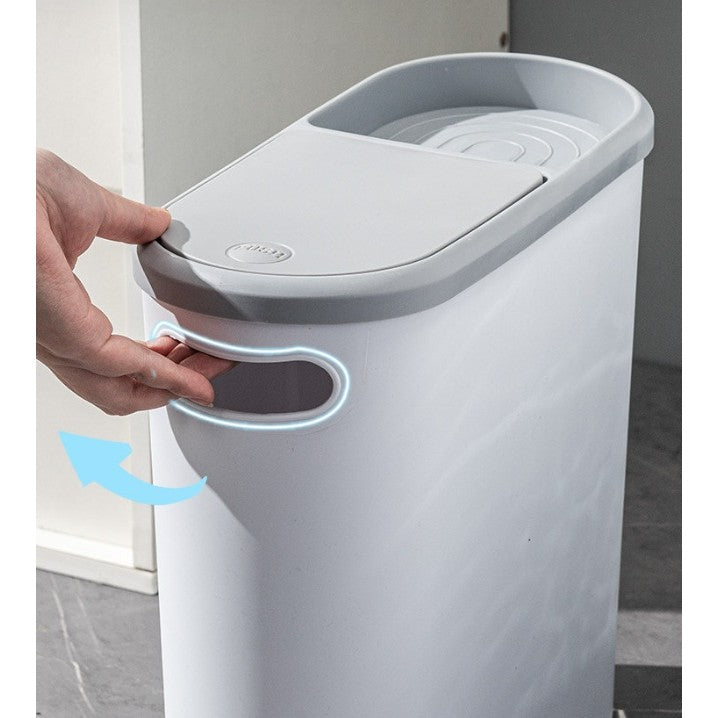 Detaliu capac push-up coș gunoi Flippy, sistem deschidere automată la 90°