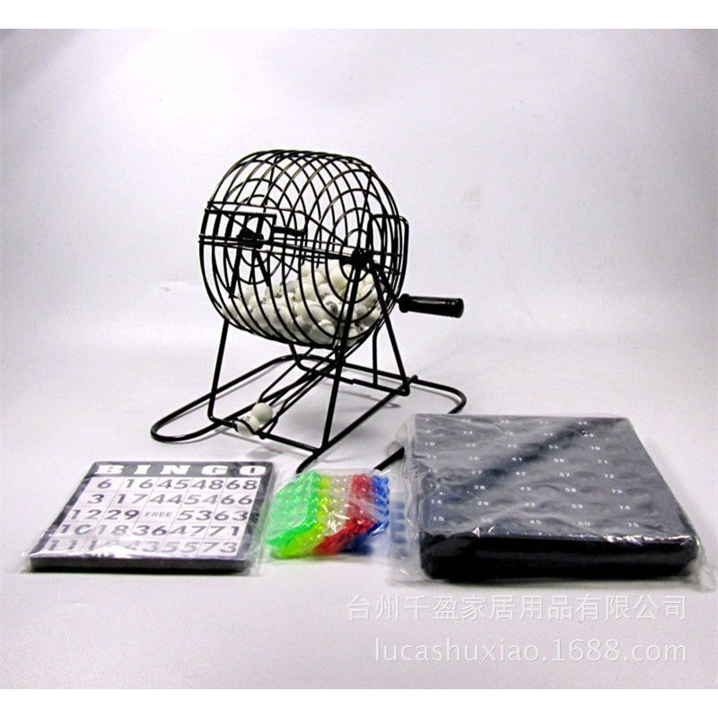 Joc Bingo Vivimall, din metal, 75 bile albe, portabil, 21 x 21 cm, negru - vivimall.ro