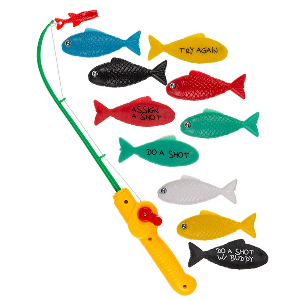 Joc de baut, La pescuit, Vivimall, arunca undita si prinde provocarea, pahare de shot din sticla, pentru petreceri, distractiv, 31 x 15 x 5 cm, multicolor - vivimall.ro