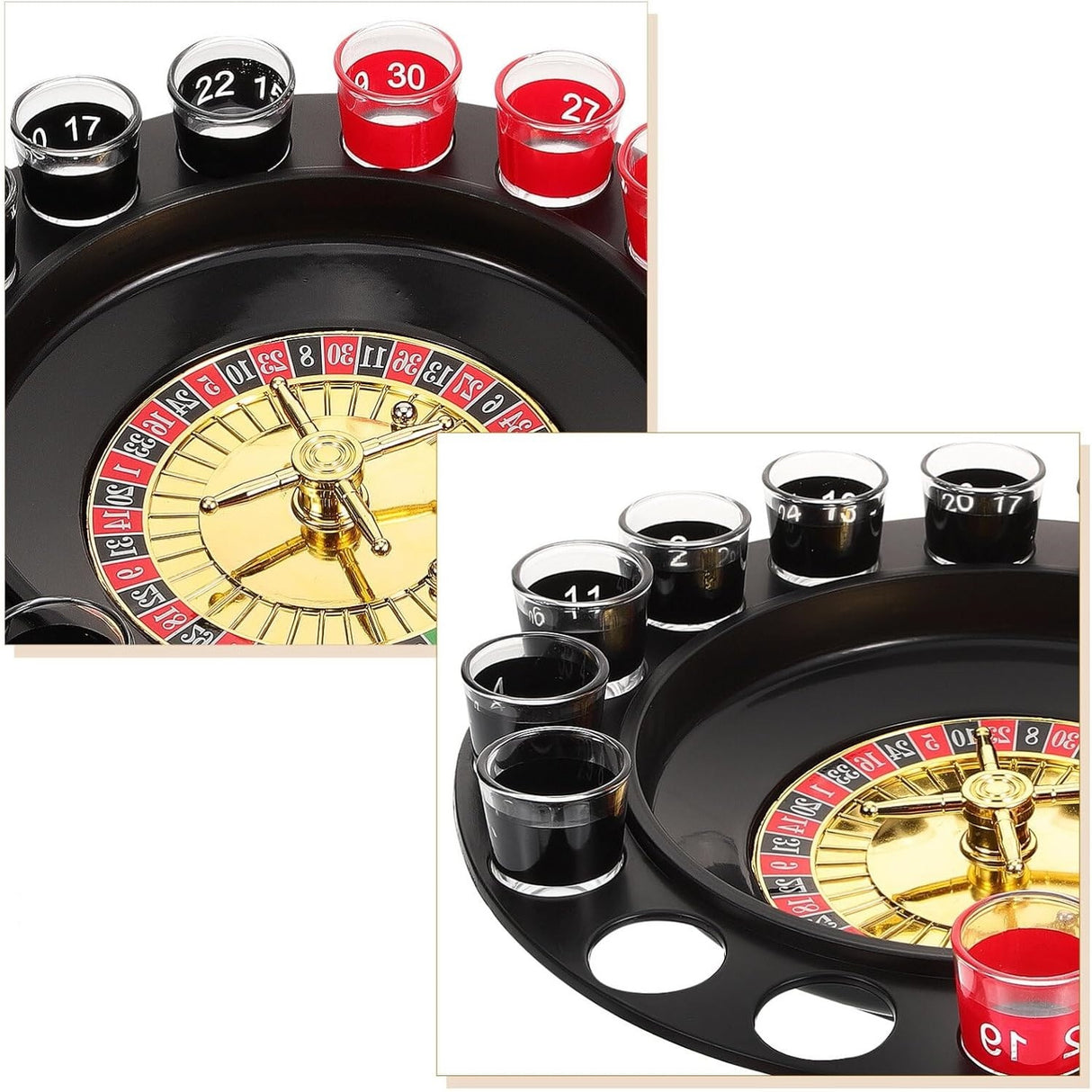 Joc De Ruleta Cu Pahare De Shot Si Plansa De Joc Blackjack, 31 Cm - vivimall.ro