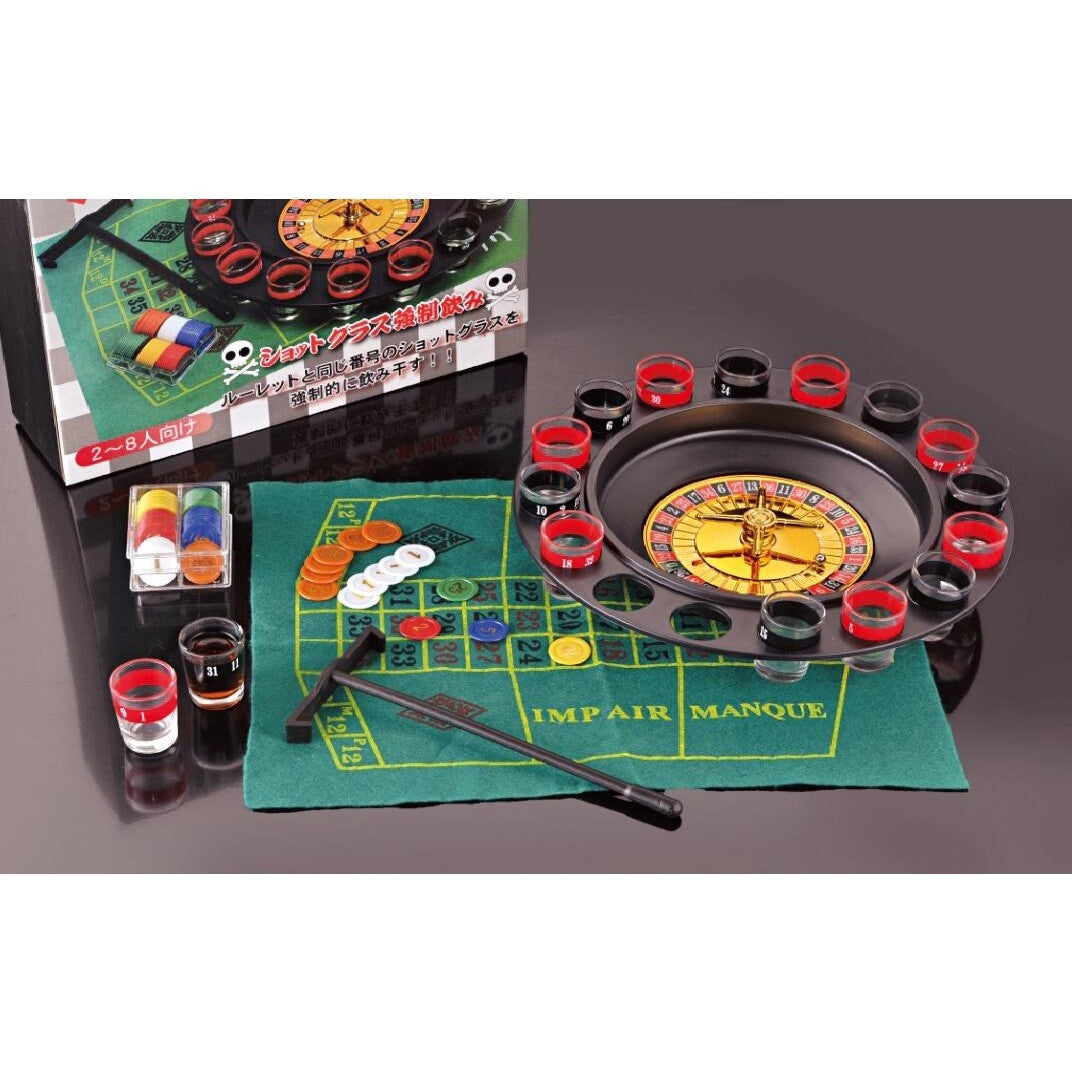 Joc De Ruleta Cu Pahare De Shot Si Plansa De Joc Blackjack, 31 Cm - vivimall.ro