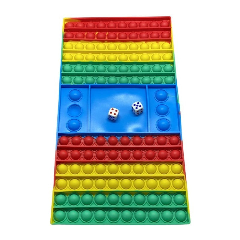 Joc din silicon interactiv antistres cu zaruri, Pop It Now and Flip It, Model 2, Multicolor - vivimall.ro