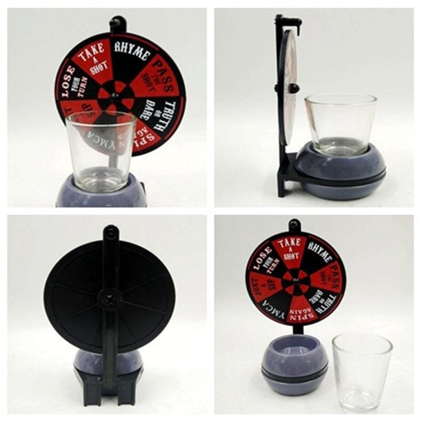Joc roata cu shoturi Vivimall, pentru petrecere, 16 x 10 x 7 cm, pahar inclus - vivimall.ro