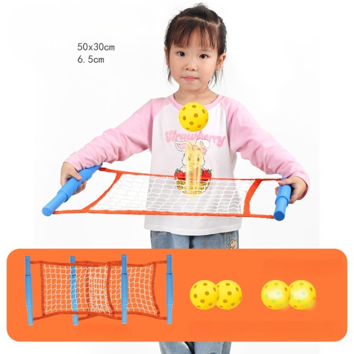 Joc Spikeball, Vivimall, pentru Copii, Joc in 2, pentru Plaja, Parcuri, Interior, 2 Plase, 2 Mingi Normale, 2 Mingi Luminoase, Senzorial, Prinderea Mingii, 50x30 cm, Multicolor - vivimall.ro