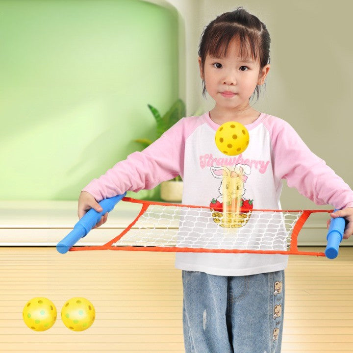 Joc Spikeball, Vivimall, pentru Copii, Joc in 2, pentru Plaja, Parcuri, Interior, 2 Plase, 2 Mingi Normale, 2 Mingi Luminoase, Senzorial, Prinderea Mingii, 50x30 cm, Multicolor - vivimall.ro