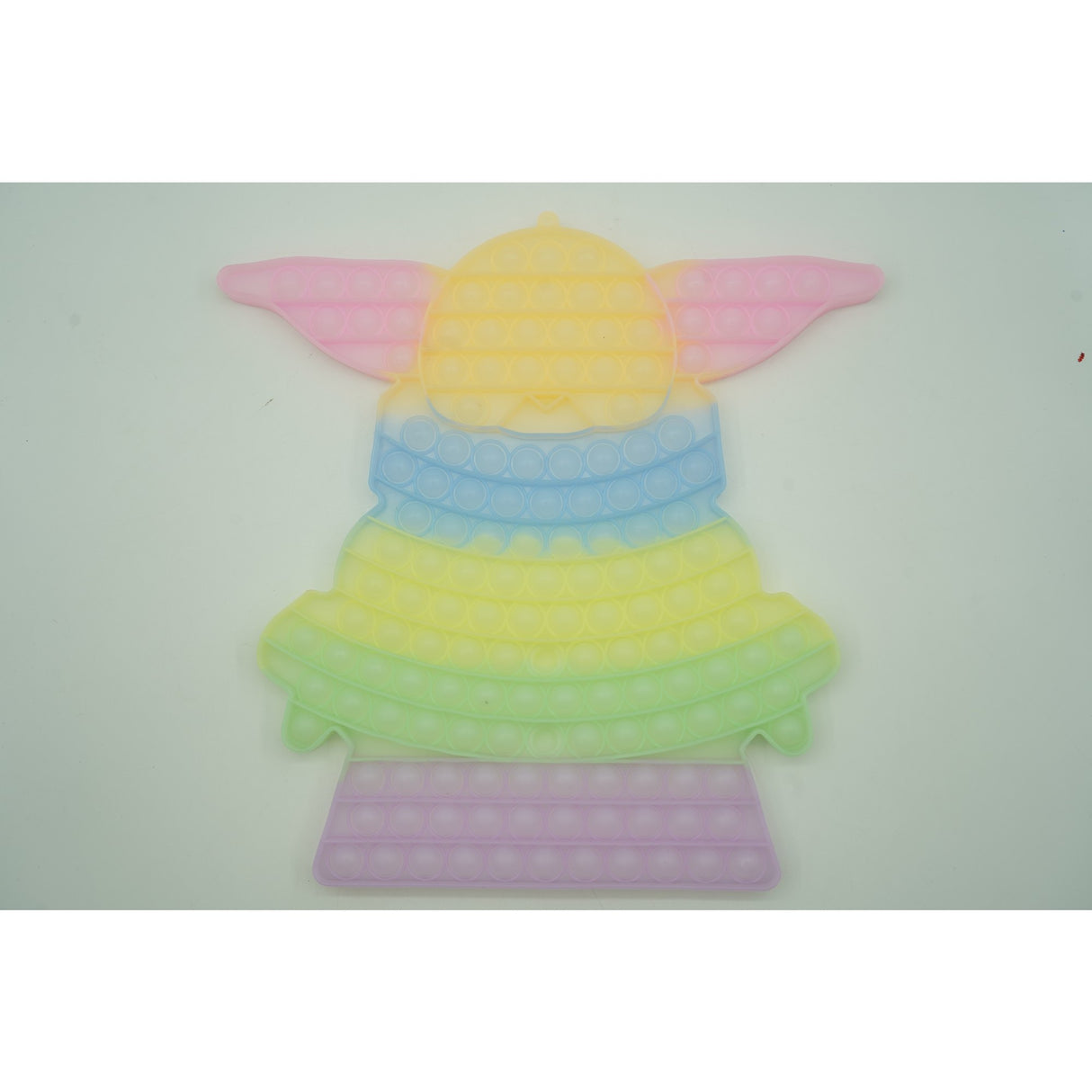 Jucarie antistres din silicon Vivimall®, Pop it Now and Flip It, Baby Yoda, 30 cm, Fosforescent, Multicolor - vivimall.ro