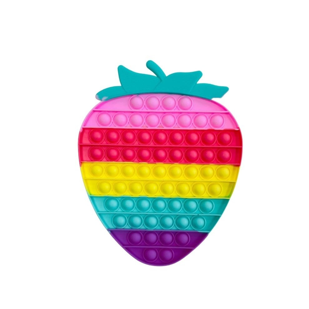 Jucarie antistres din silicon Flippy, Pop it Now and Flip It , Capsuna mare , Multicolor - vivimall.ro