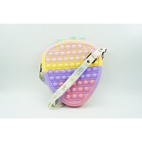 Jucarie Antistres din silicon Flippy, Pop It Now And Flip It, Capsuna, Multicolor