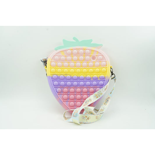 Jucarie Antistres din silicon Flippy, Pop It Now And Flip It, Capsuna, Multicolor - vivimall.ro