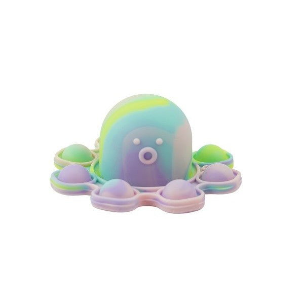 Jucarie antistres din silicon, Vivimall®, Pop It Now and Flip It, Caracatita reversibila, Multicolor/Verde - vivimall.ro