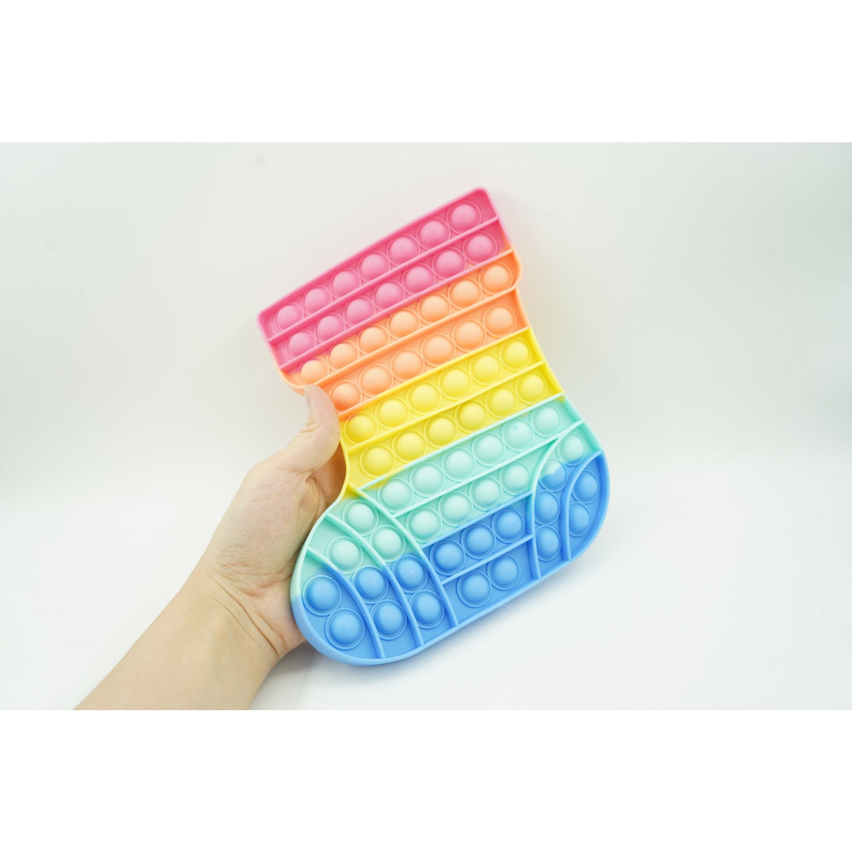 Jucarie antistres din silicon, Flippy, Pop It Now and Flip It, Ciorap Craciun, Multicolor - vivimall.ro