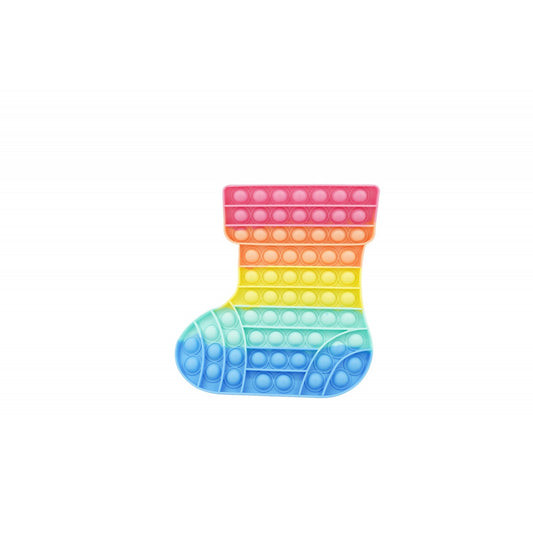 Jucarie antistres din silicon, Flippy, Pop It Now and Flip It, Ciorap Craciun, Multicolor - vivimall.ro