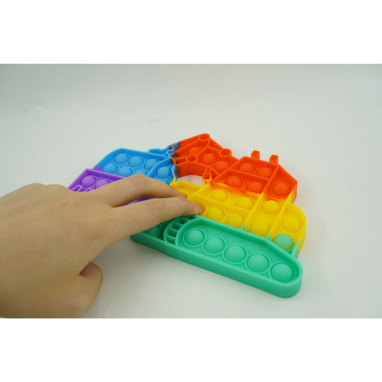Jucarie antistres din silicon Vivimall, Pop it Now and Flip It ,Excavator ,Multicolor ,Model 4 - vivimall.ro